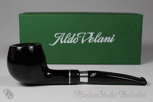 Briar Pipe ALDO VELANI - SPIGOT smooth black 04