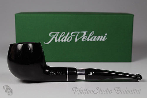 Briar Pipe ALDO VELANI - SPIGOT smooth black 05