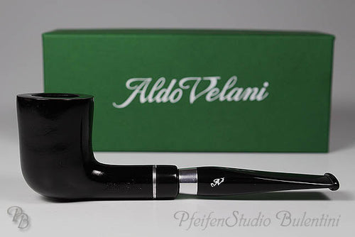Briar Pipe ALDO VELANI - SPIGOT smooth black 06